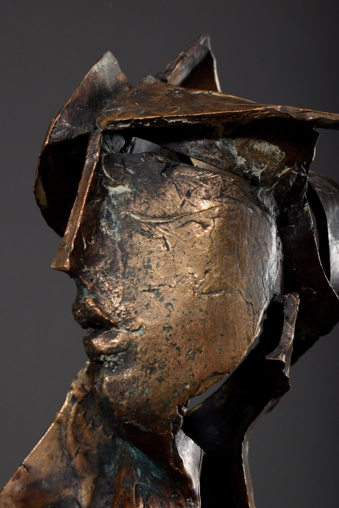 Walfard, Jean Pierre (1926-2009) "Tête", bronze on plexi base, casting: Guyot, h.23cm - Image 6 of 7