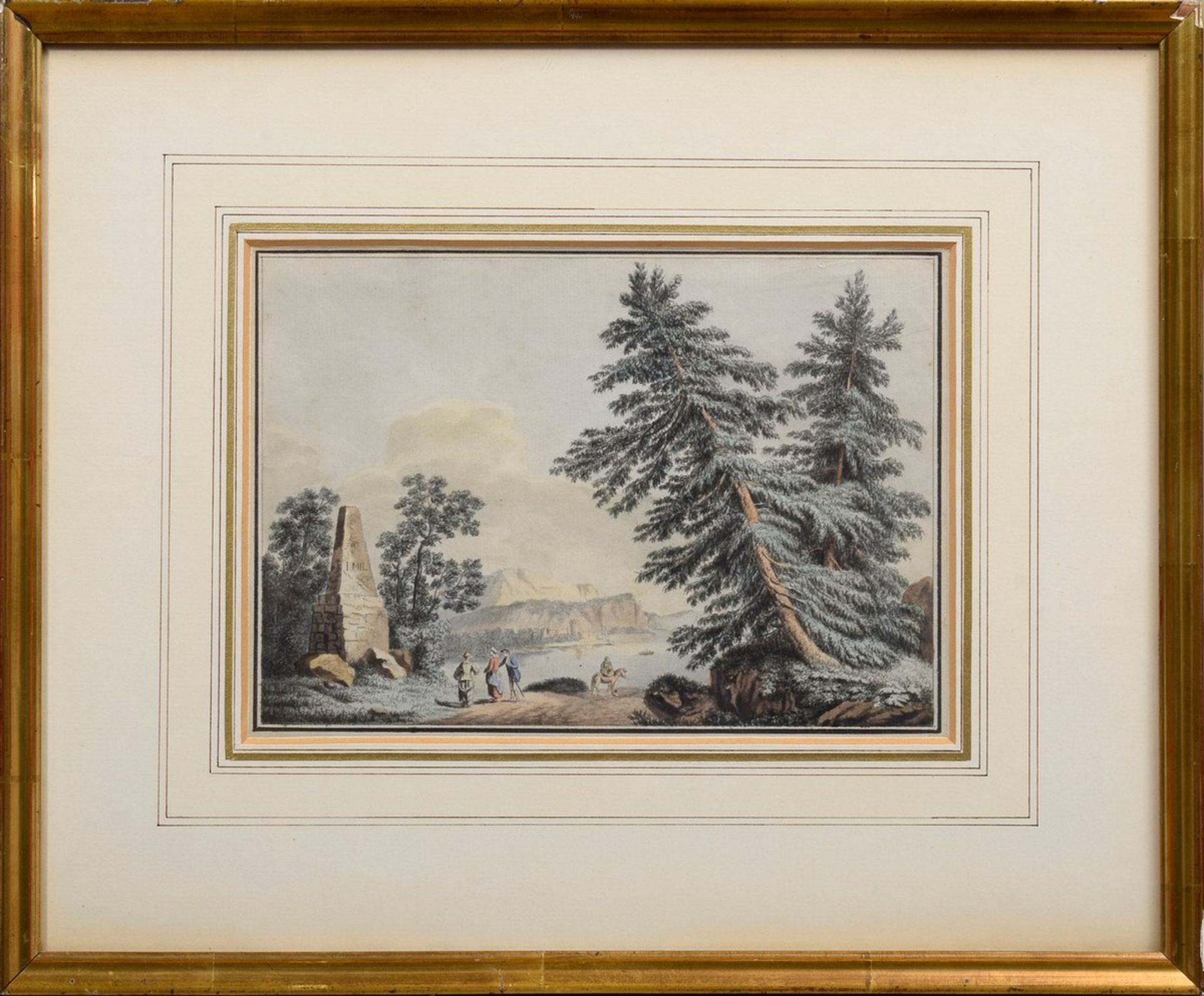 Hackert, Jakob Philipp (1737-1807) oder Umkreis „Küsten-Ansicht Rügen“, Zeichnung/Aquarell, 14x20cm - Bild 2 aus 3