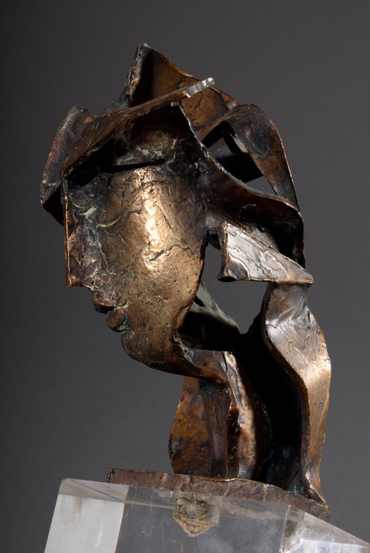 Walfard, Jean Pierre (1926-2009) "Tête", bronze on plexi base, casting: Guyot, h.23cm - Image 3 of 7