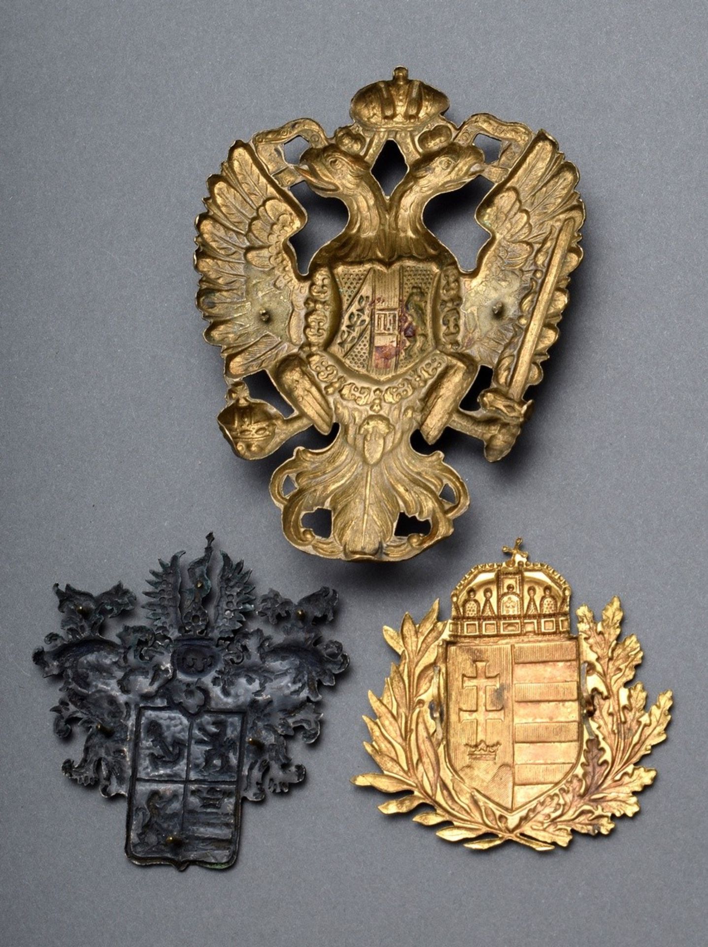 3 Diverse Abzeichen/Plaketten "Wappen Habsburg-Lothringen mit Monogramm FJI" (12x9cm), "Wappen Köni - Bild 2 aus 5