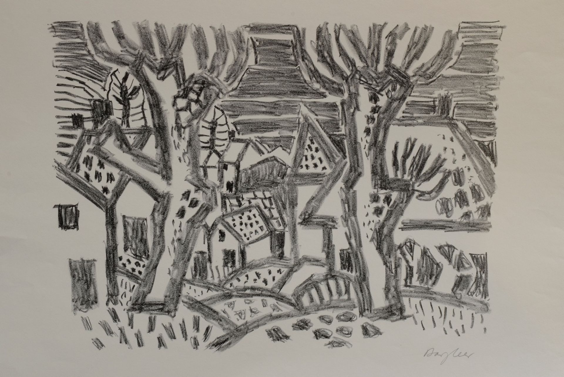 2 Bargheer, Eduard (1901-1979) "Winter at the river" 1966 and "Houses in Blankenese" 1960, lithogra - Image 6 of 7