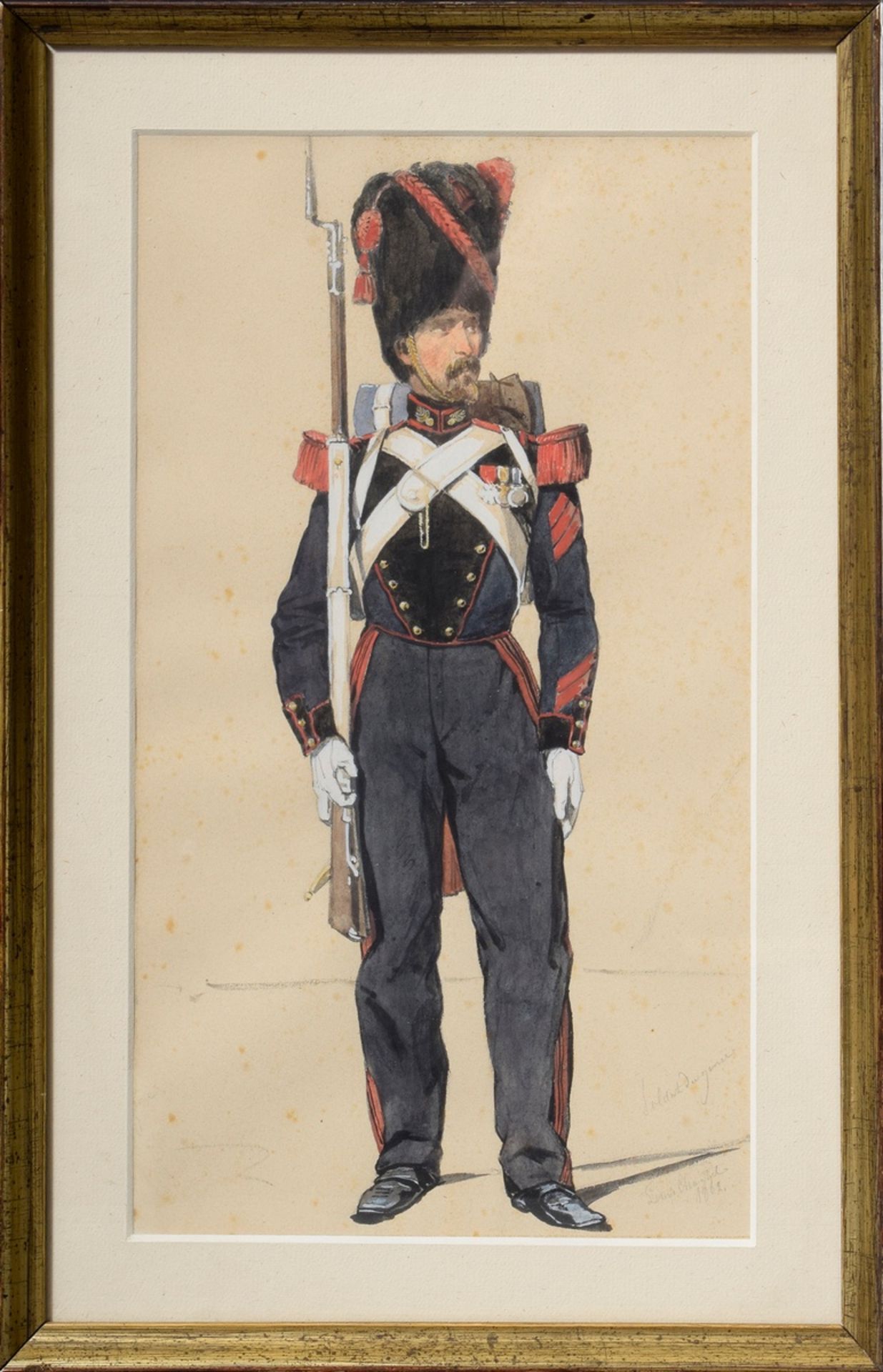 8 Chantal, Louis (1822-1899) "Napoleonische Soldaten", Bleistift/Aquarell, weiß gehöht, u. monogr.  - Bild 14 aus 19