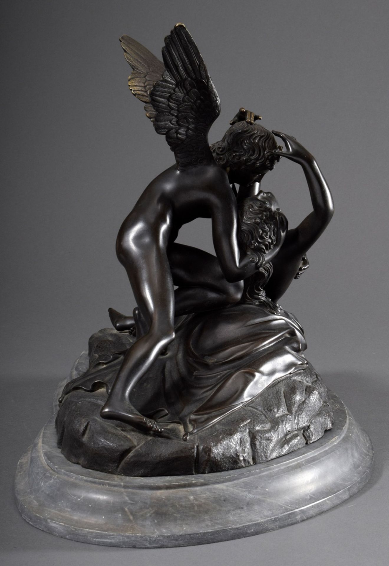 Sommer, Giorgio (1834-1914), "Amor und Psyche" auf Marmorsockel, nach Antonio Canova, Neapel Ende 1 - Bild 4 aus 9