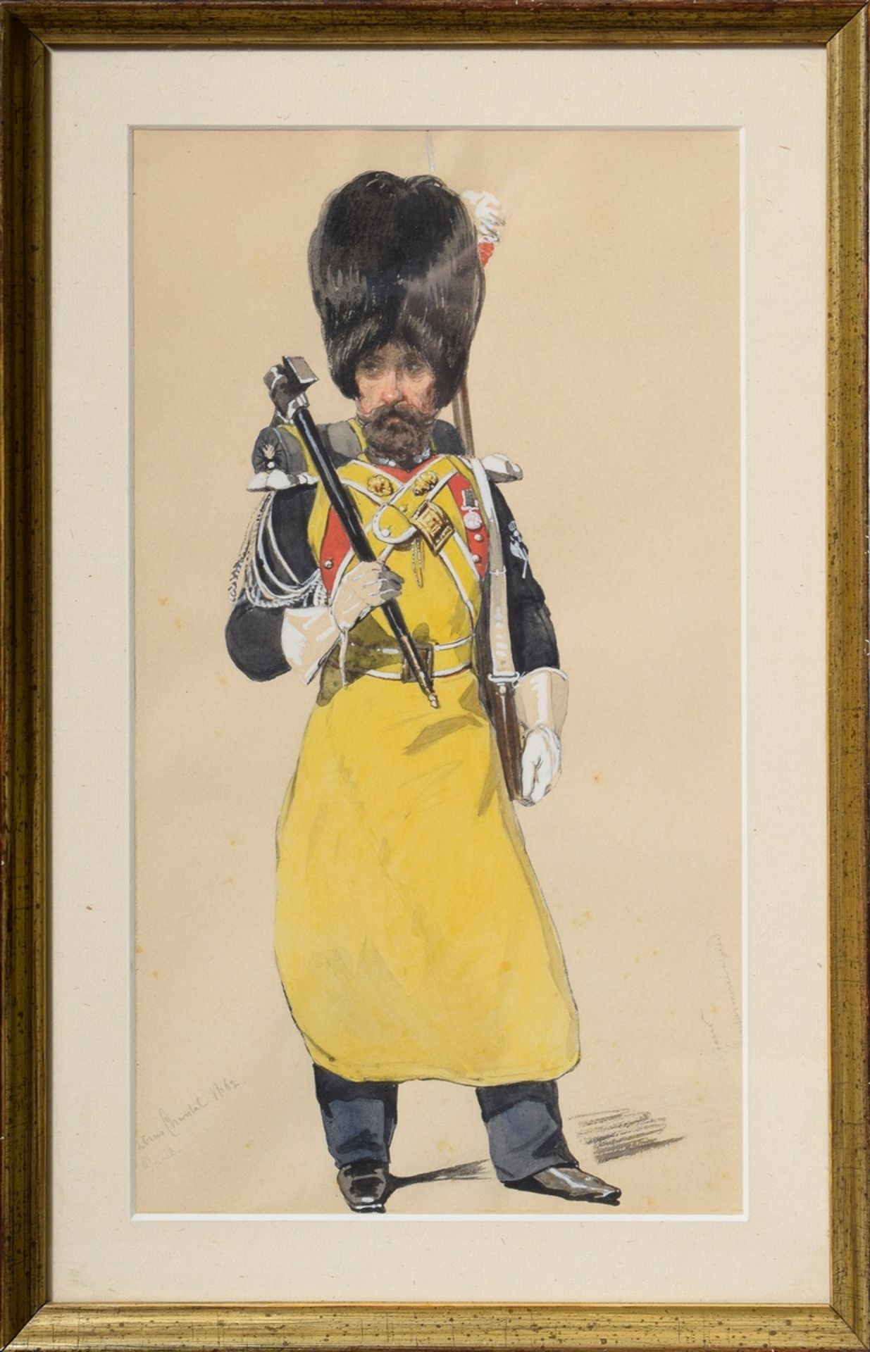 8 Chantal, Louis (1822-1899) "Napoleonische Soldaten", Bleistift/Aquarell, weiß gehöht, u. monogr.  - Bild 18 aus 19