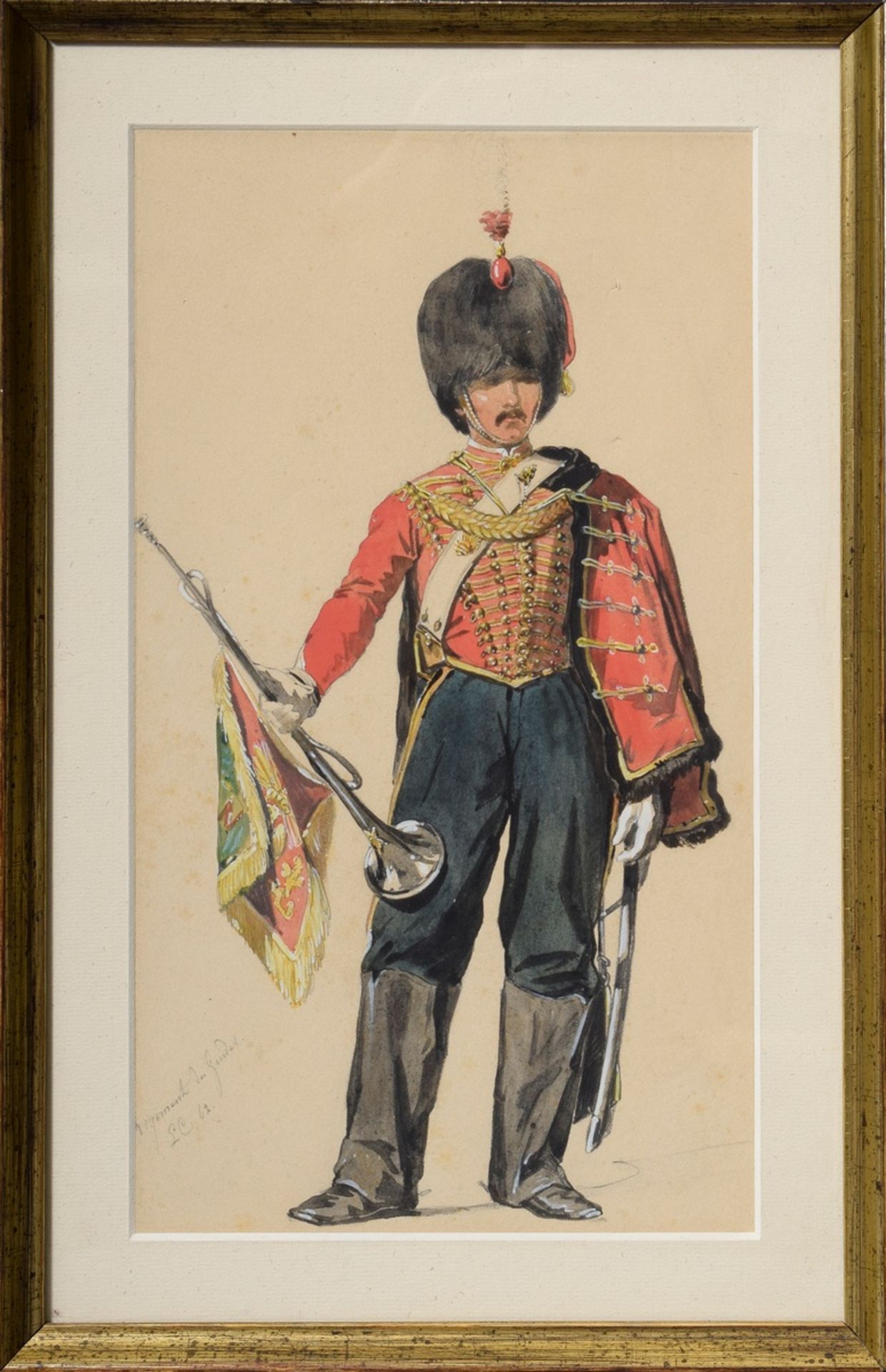 8 Chantal, Louis (1822-1899) "Napoleonische Soldaten", Bleistift/Aquarell, weiß gehöht, u. monogr.  - Bild 16 aus 19