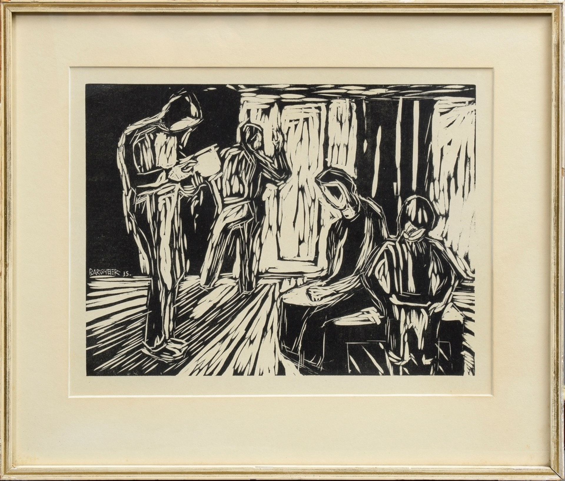 2 Bargheer, Eduard (1901-1979) „Die Familie“ und „Ankunft in der Nacht“ 1935, Holzschnitte, 1x u.l. - Bild 6 aus 6