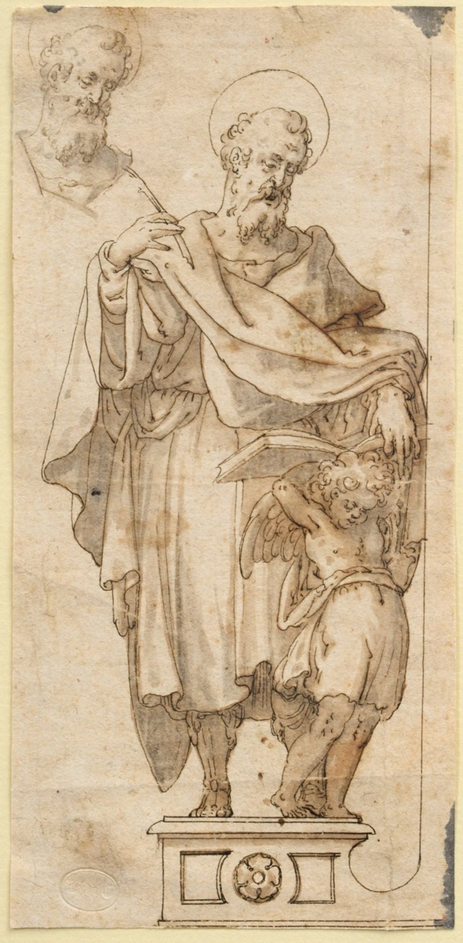 Schwarz, Christoph 1545-1592 "Evangelist Matthäus", Tinte/Papier, nach Friedrich Sustris (1540-1599