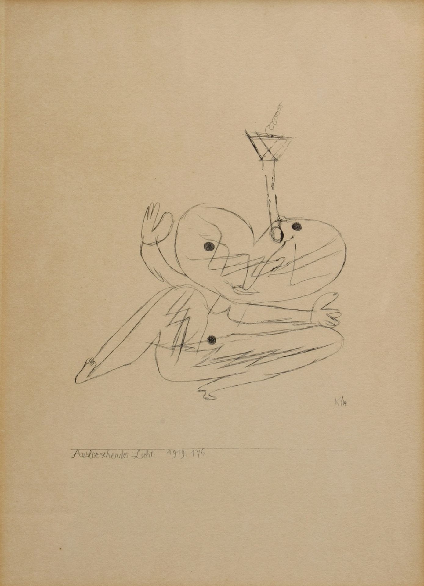 2 Klee, Paul (1879-1940) "Auslöschendes Licht" 1919 und "Die Riesenblattlaus", Lithographien, 1x u. - Bild 2 aus 4