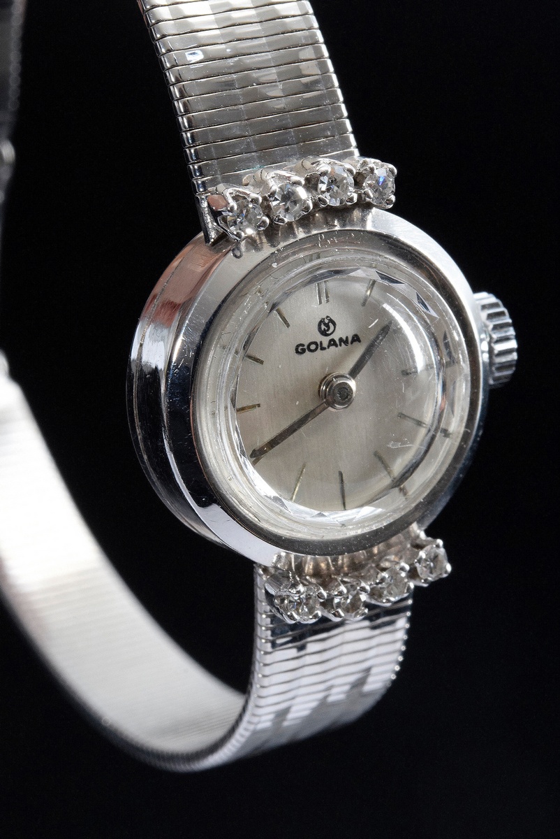 WG 585 Golona ladies' wristwatch with octagonal diamonds (together approx. 0.10ct/SI/TCR), manual w - Image 2 of 5