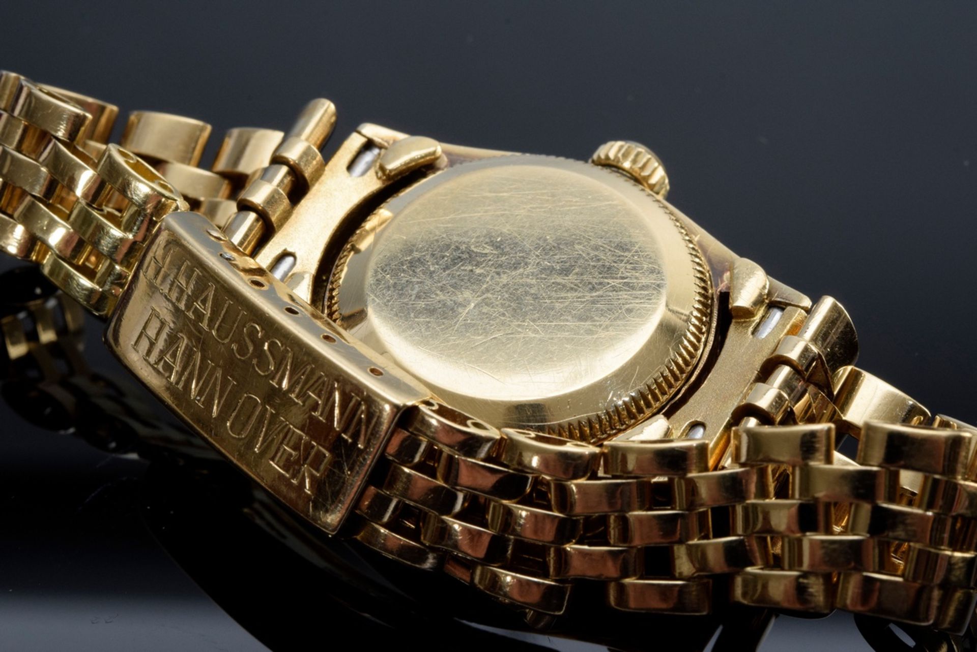 GG 750 Rolex "Oyster Perpetual, Lady Datejust" Armbanduhr mit Jubilé-Band, Automatic, Strichindizes - Bild 4 aus 5
