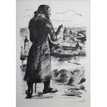 Corinth, Lovis (1858-1925) „Wanderer vor in Fluten versunkener Landschaft“, Offsetlithographie, u.r