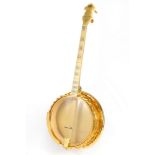 Tenor Banjo, Leedy MFG Company, Indianapolis Ind., Modell Spanish Girl, vergoldete und gravierte Ha