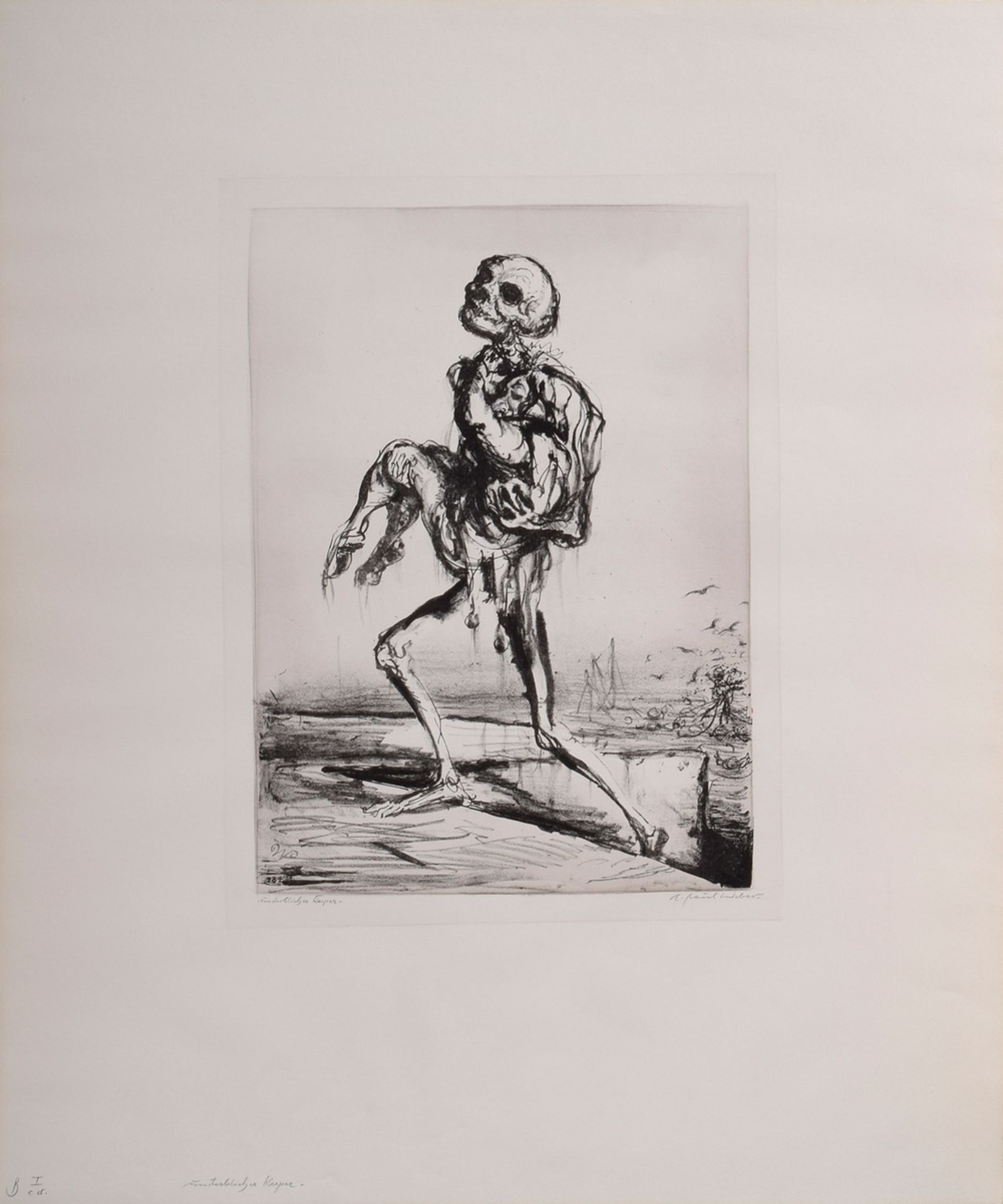 2 Weber, A. Paul (1893-1980) "Immortal Kasper" and "Der tote Kasper", lithographs, dated/monogramme - Image 6 of 6