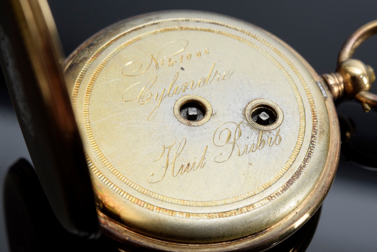 GG 585 2cover Savonette pocket watch, inner cover metal, cylinder movement with key winding, minera - Image 3 of 5