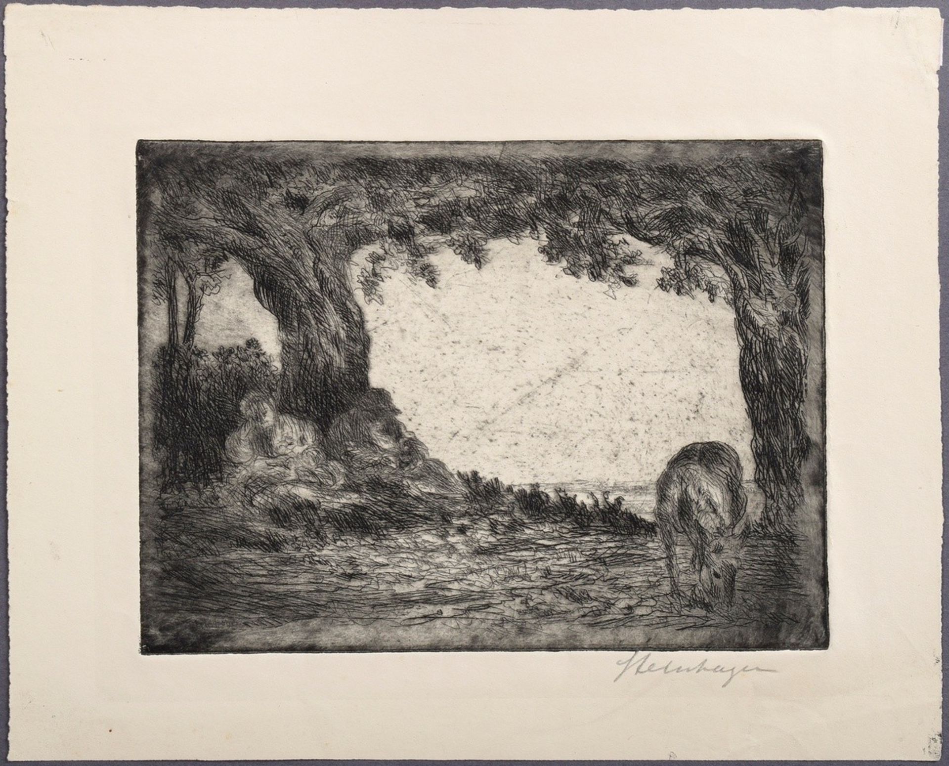 3 Steinhagen, Heinrich (1880-1948) "Christian Scenes", etchings, signed on the plate, 1x titled, si - Image 4 of 7