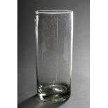 Berliner Weiße Glas "Potsdamer Stange" mit weißem Milchglas Rand, H. 22cm, Ø 9cm, leichte Gebrauchs