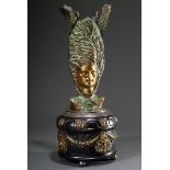 Fuchs, Ernst (1930-2015) "Janus-Uhr" 1982, Skulptur mit Uhrwerk, Bronze, IWC, Modellnr. 058 (von 78