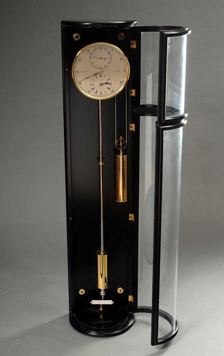 Erwin Sattler precision pendulum clock with monthly rate, model 1900, brass precision movement with - Image 5 of 19