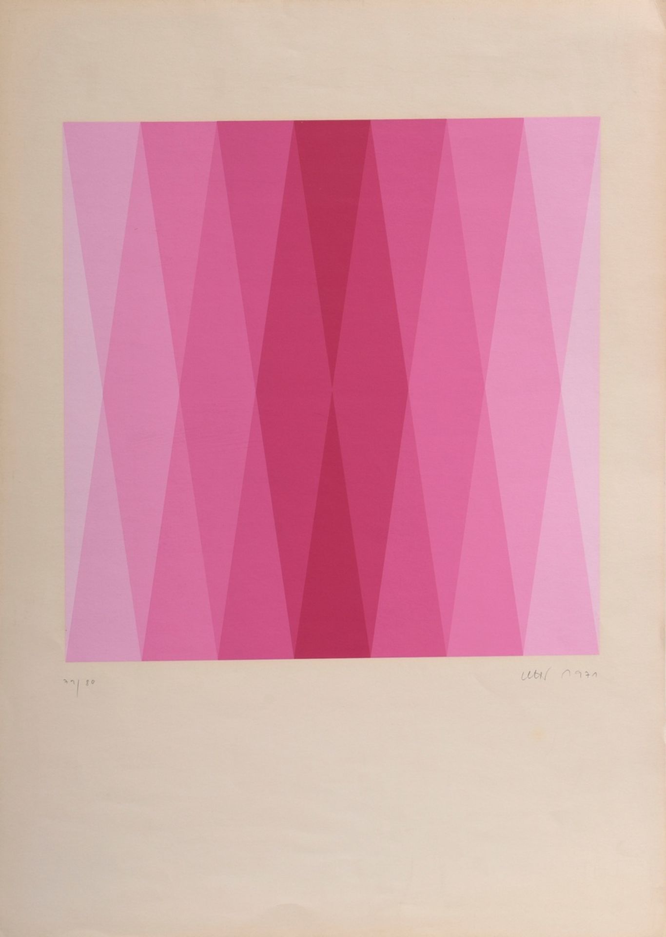 3 Various Optical Art colour serigraphs: Mahlmann, Max H. (1912-2000) "Composition" 1972, 22/30, u. - Image 5 of 7