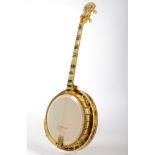 Tenor Banjo, Gibson Inc. Kalamazoo Michigan, Modell Florentine, USA 1935, Seriennummer 0263-6, L. 8