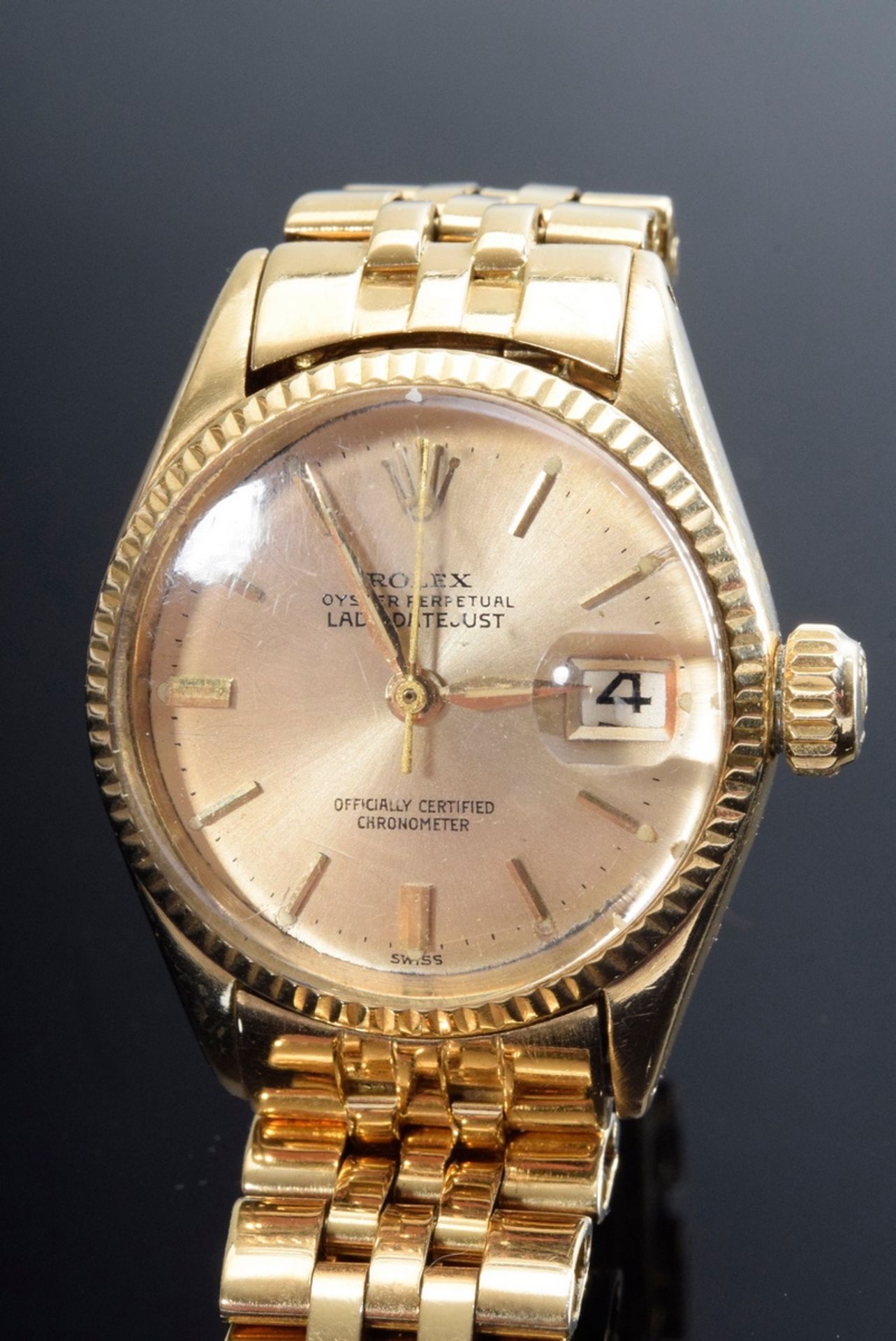 GG 750 Rolex "Oyster Perpetual, Lady Datejust" Armbanduhr mit Jubilé-Band, Automatic, Strichindizes - Bild 2 aus 5