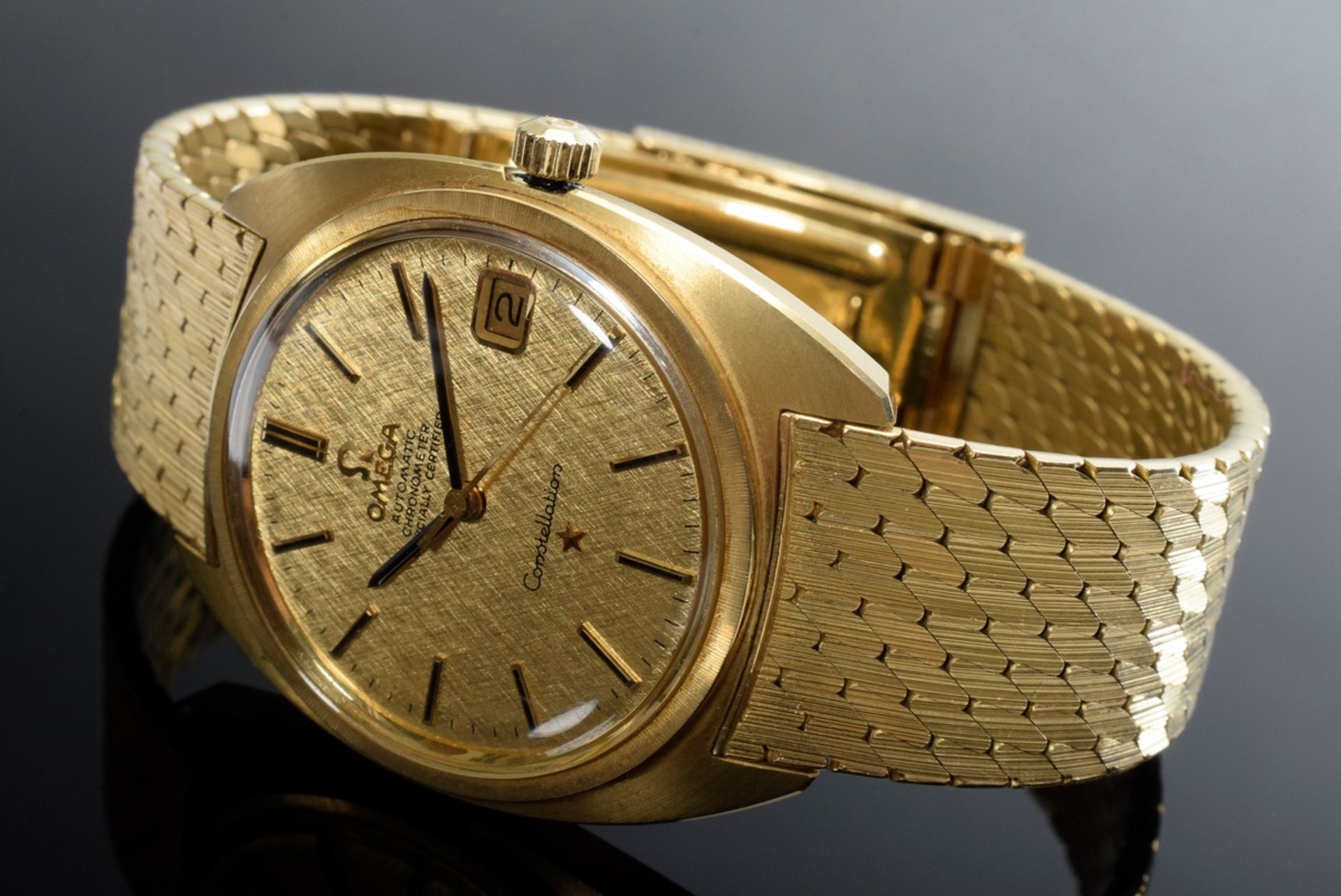 Omega GG 750 "Constellation" GG 750 men's wristwatch, chronometer, automatic, mineral glass, bracel - Image 2 of 4