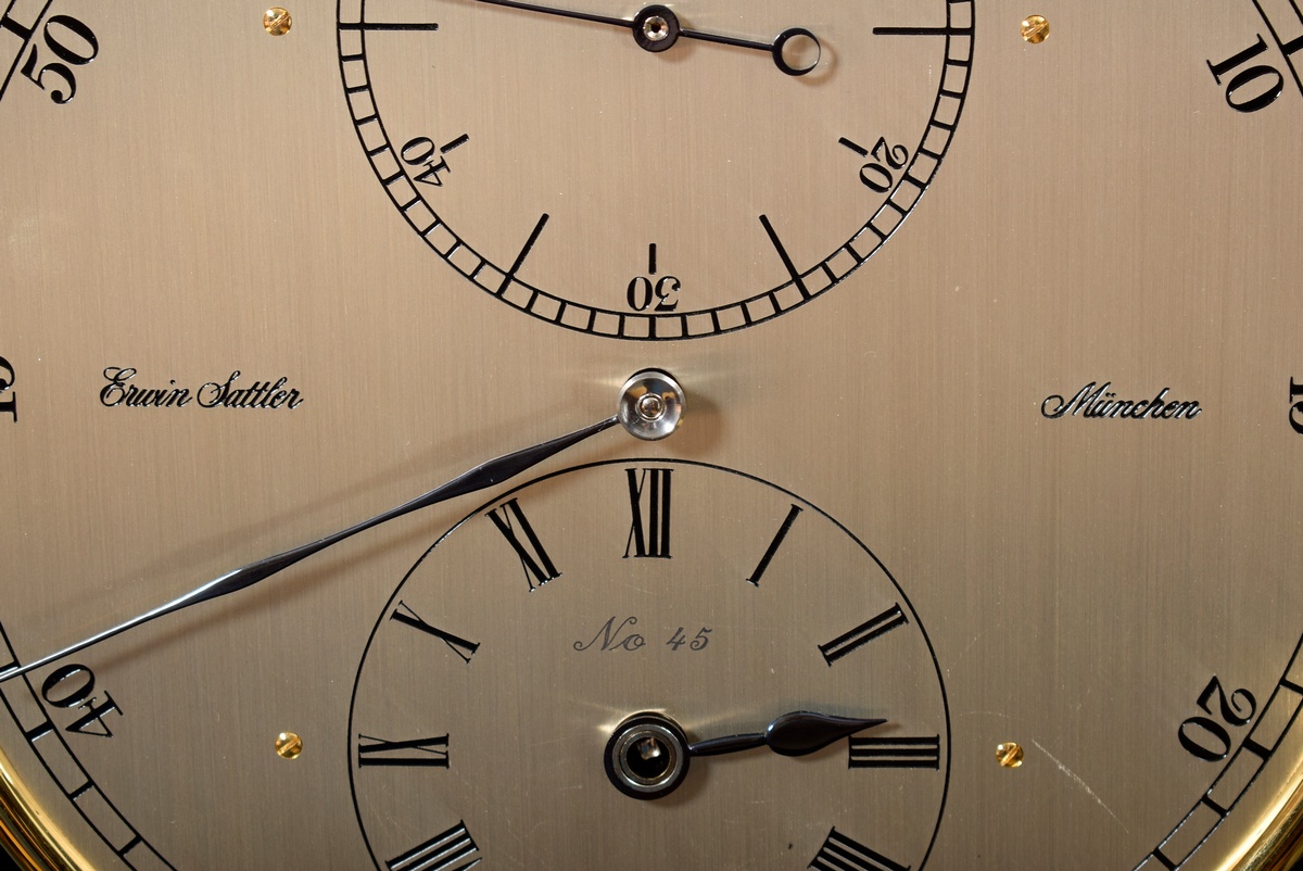 Erwin Sattler precision pendulum clock with monthly rate, model 1900, brass precision movement with - Image 4 of 19