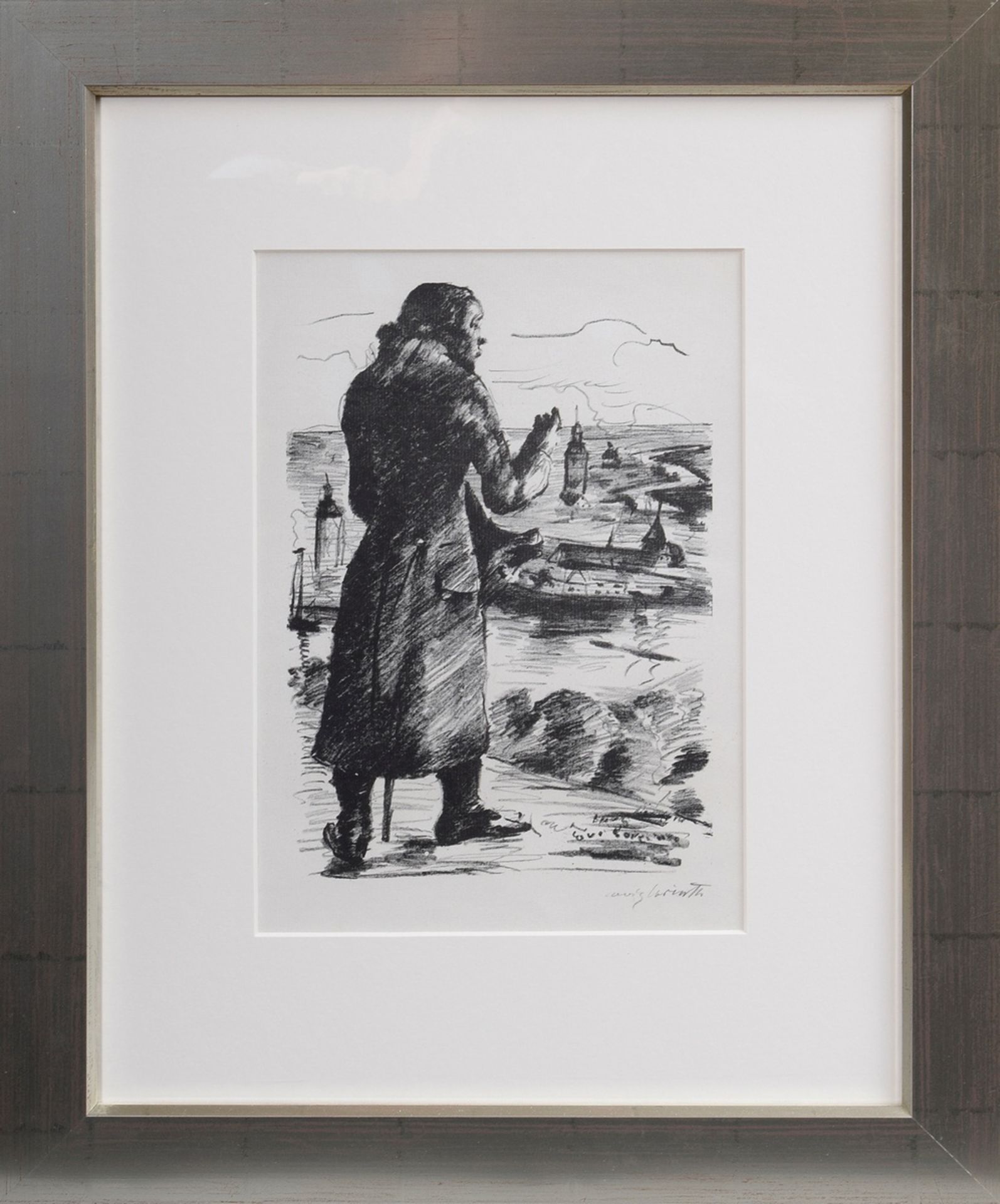 Corinth, Lovis (1858-1925) "Walker in front of a landscape submerged in floods", offset lithograph, - Image 2 of 3