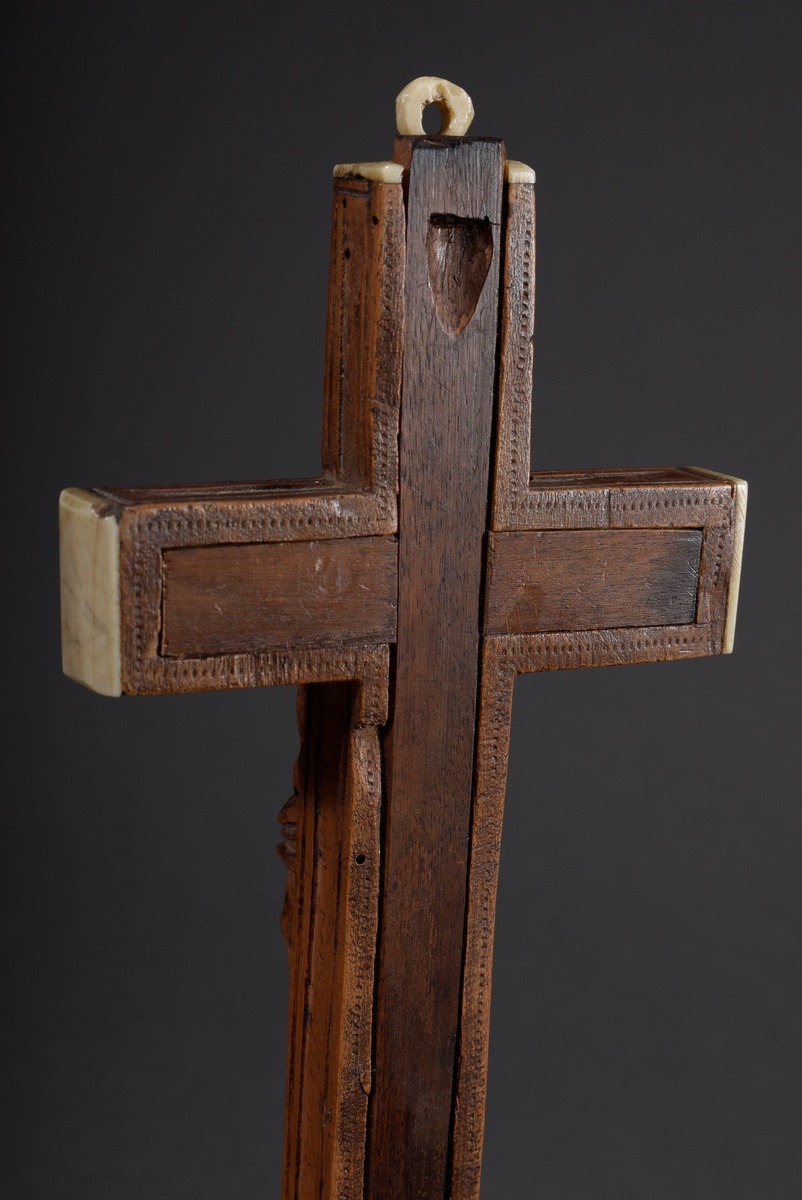 Baroque Reliquary cross with "Corpus Christi" (three-nail type) and "St. Mary" with leg endings, ca - Image 9 of 9