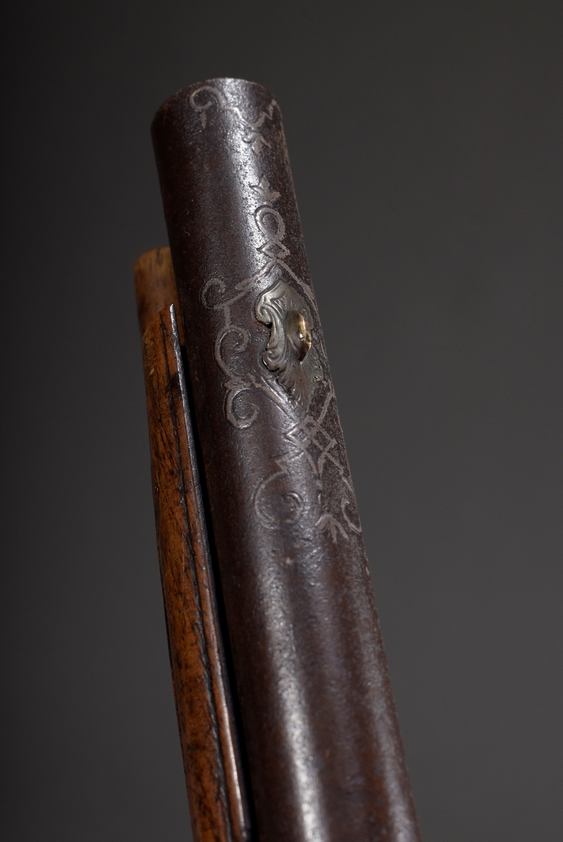 Muzzle-loading/percussion pistol (adjusted) with walnut stock, finely chiselled gilt bronze decorat - Image 2 of 18
