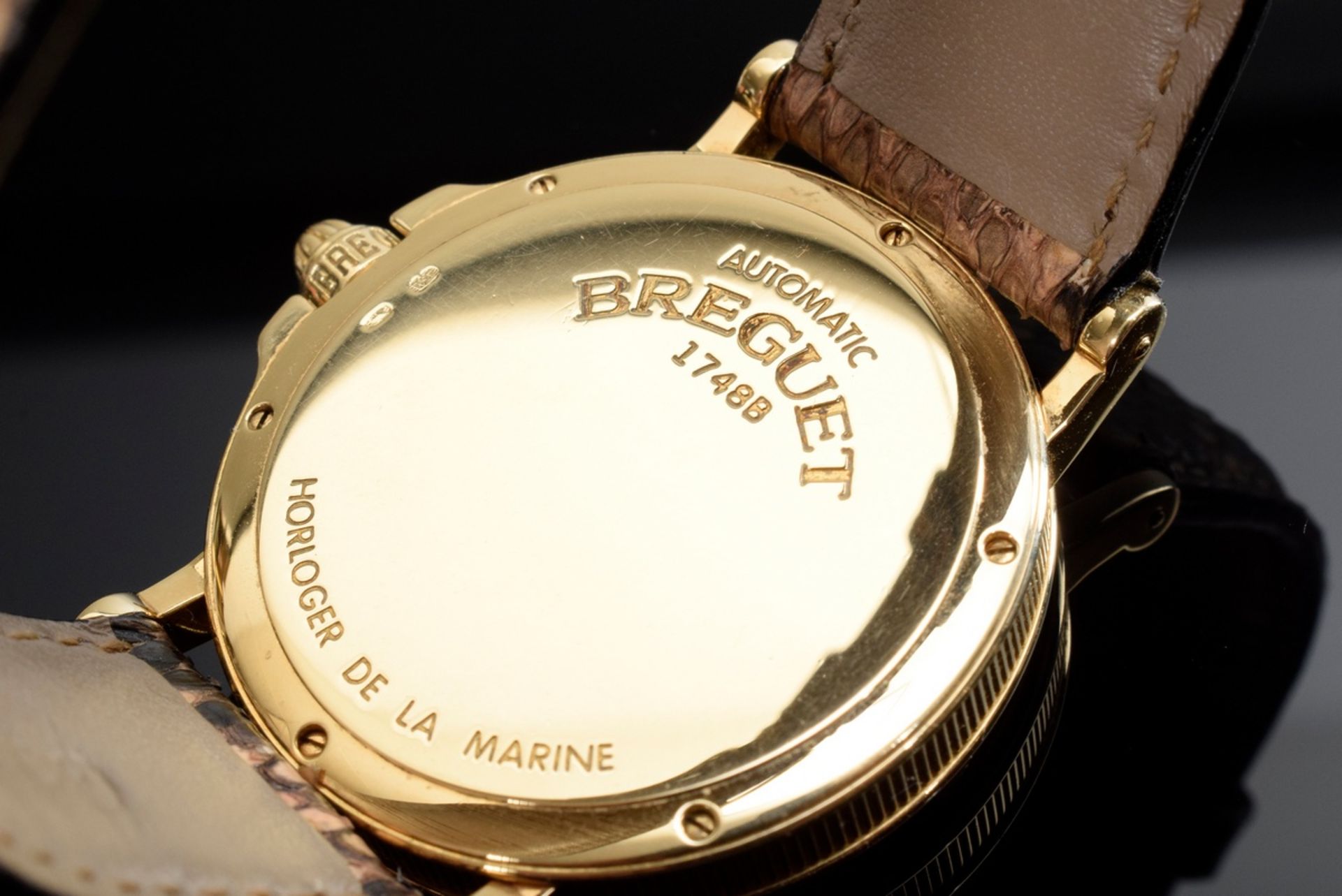 GG 750 Breguet "Marine 1748" wristwatch, automatic, mineral glass, large seconds, date at 6, Roman  - Image 4 of 6