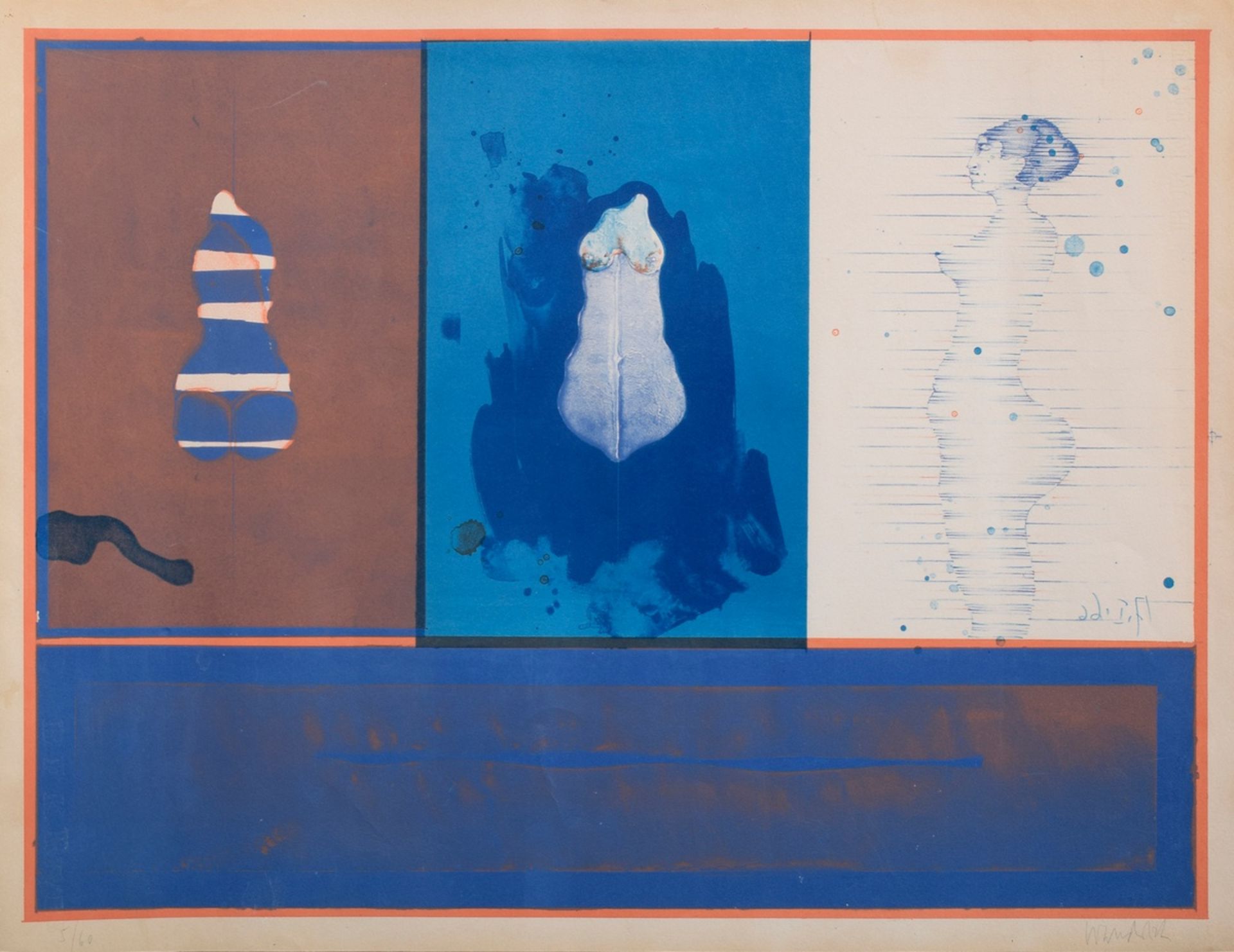 Wunderlich, Paul (1927-2010) "Corpus delicti I (homme)" and "Corpus delicti II (femme)" 1966, colou - Image 3 of 4