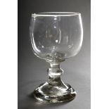 Berliner Weiße Glas auf Balusterschaft mit Milchglas Rand und Eichstrich "1/4 L", H. 20,5cm