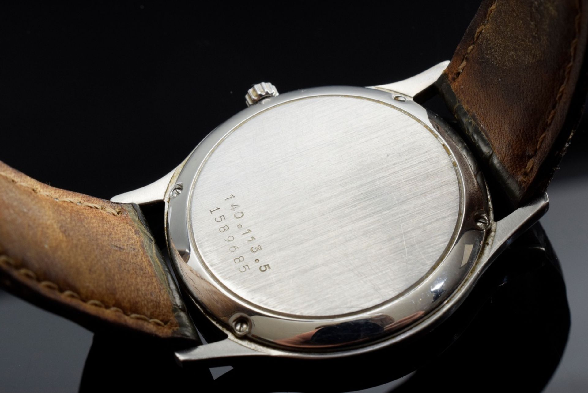 Jaeger-LeCoultre steel men's wristwatch, quartz movement, large seconds, date, hour and minute indi - Image 3 of 4
