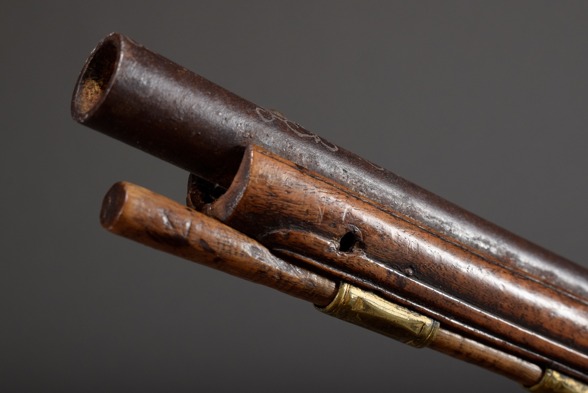Muzzle-loading/percussion pistol (adjusted) with walnut stock, finely chiselled gilt bronze decorat - Image 7 of 18