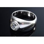 Klassischer WG 750 Bandring mit Altschliffdiamant (ca. 0.75ct/VSI/TC), 11,9g, Gr. 59