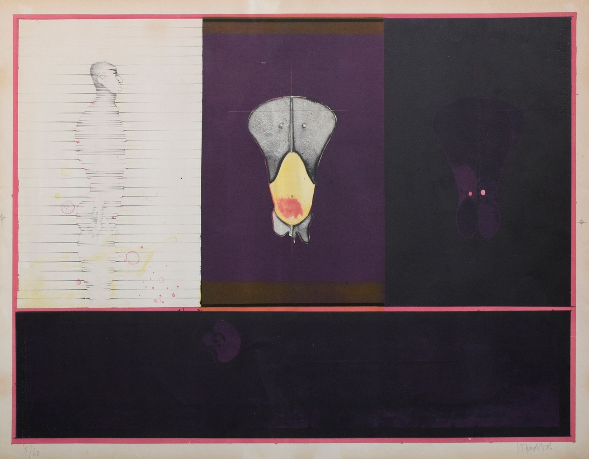 Wunderlich, Paul (1927-2010) "Corpus delicti I (homme)" and "Corpus delicti II (femme)" 1966, colou - Image 4 of 4