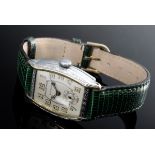 Stahl/GG 585 Auflage Art Deco Bulova Armbanduhr, Handaufzug, arabische Ziffern, Minutenindizes, geb