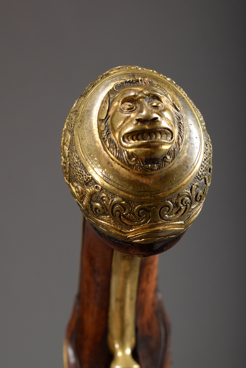 Muzzle-loading/percussion pistol (adjusted) with walnut stock, finely chiselled gilt bronze decorat - Image 3 of 18