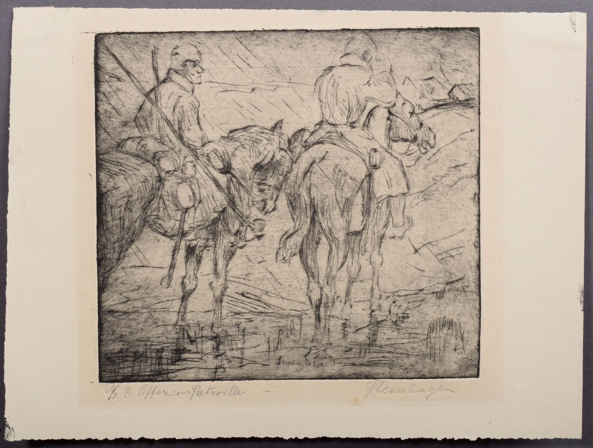5 Steinhagen, Heinrich (1880-1948) "Scenes from World War I" 1915/16, etchings, some signed and dat - Image 11 of 11