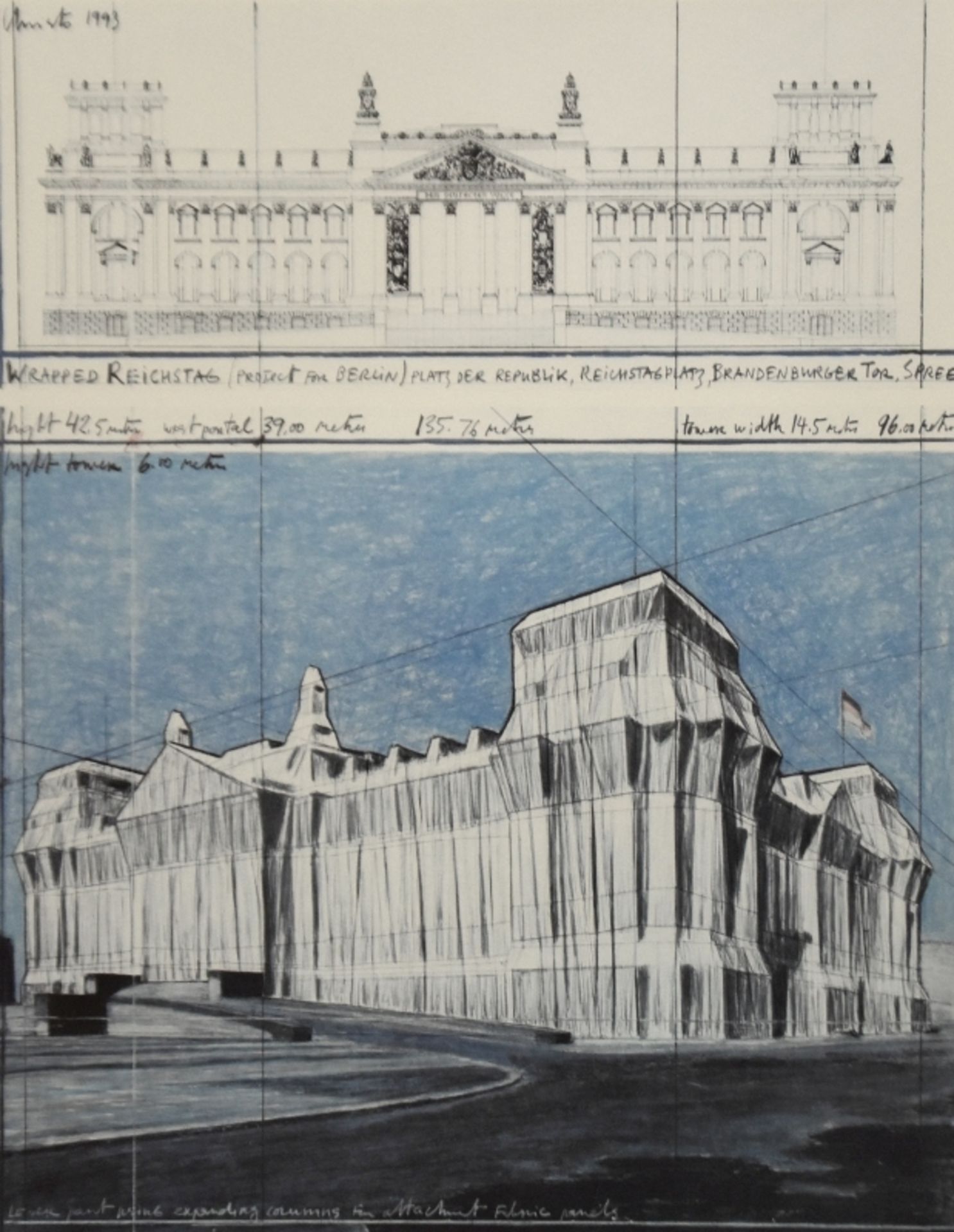 CHRISTO "Wrapped Reichstag - Project for Berlin"