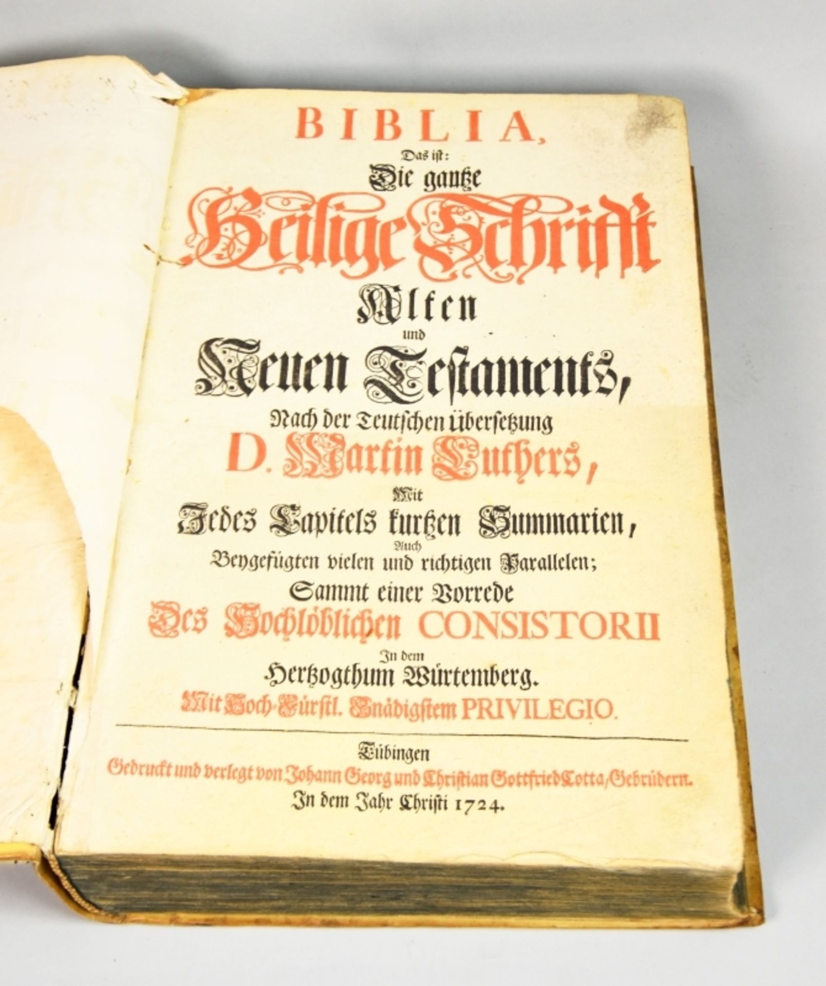 LUTHER "Biblia" - Cotta-Bibel - Image 2 of 4