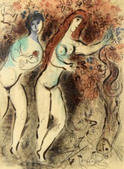 CHAGALL "Adam und Eva und die verbotene Frucht"