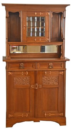 JUGENDSTIL AUFSATZSCHRANK Richard Ludwig, Kunsttischlerei Wien, um 1900