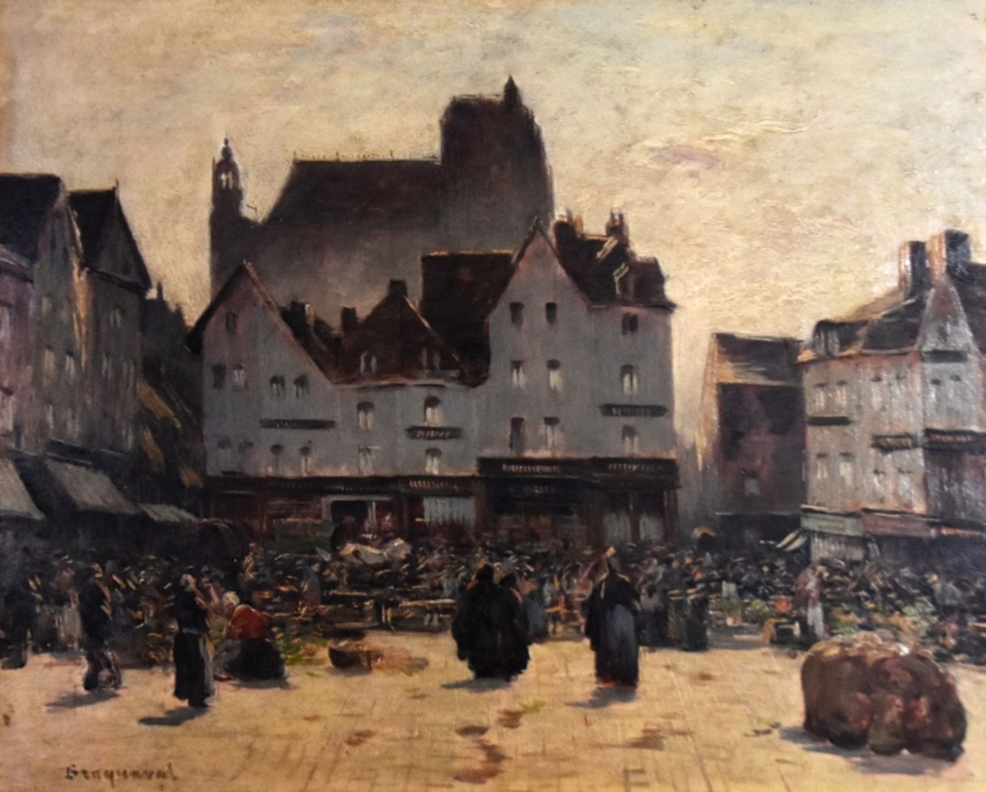 BRAQUAVAL Louis, "Place du Marché Abbeville"