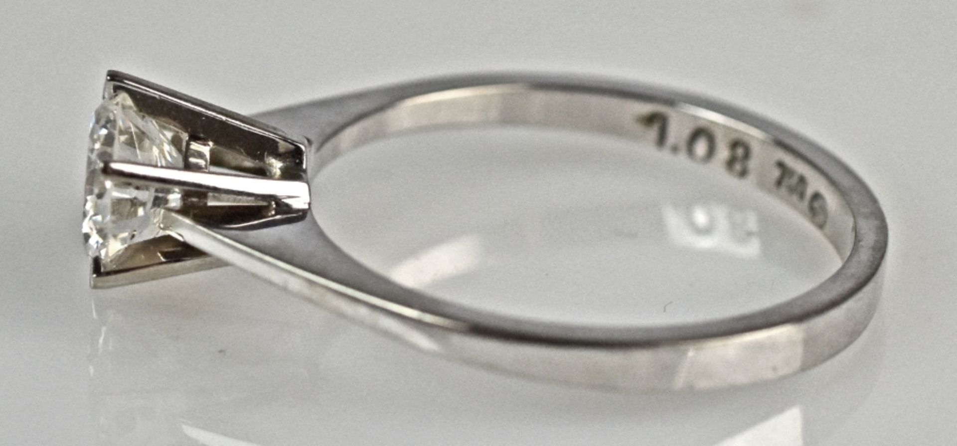 BRILLANT-RING mit Solitär-Brillant 1,08ct - Bild 4 aus 5