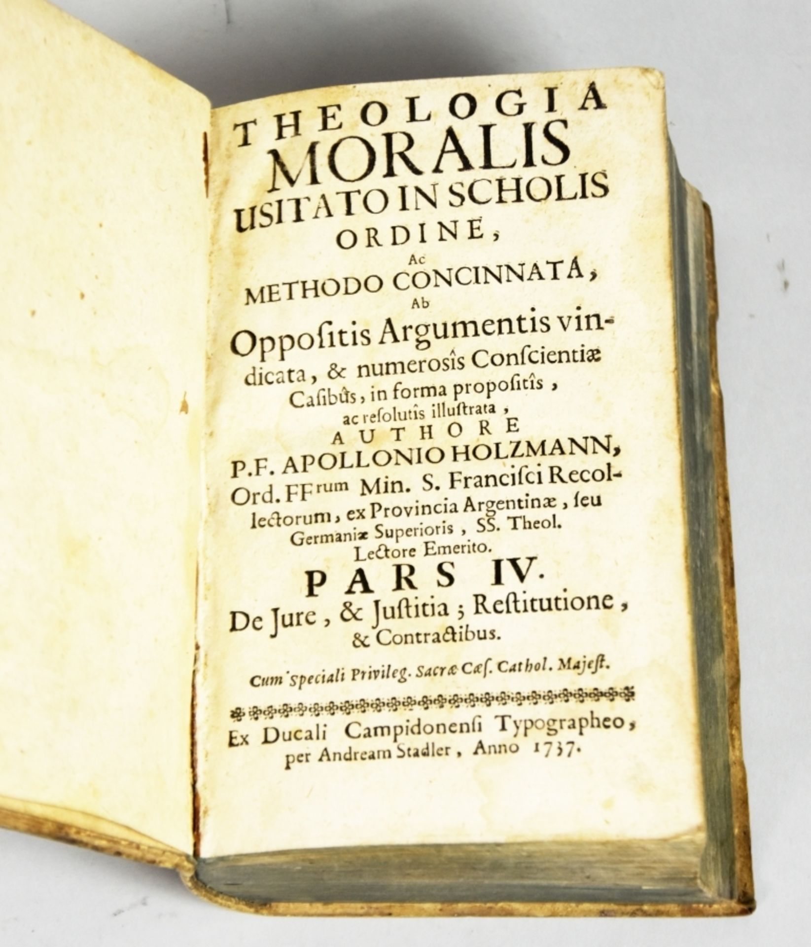 HOLZMANN "Theologia Moralis Usitato in Scholis Ordine" 1737 - Bild 2 aus 2