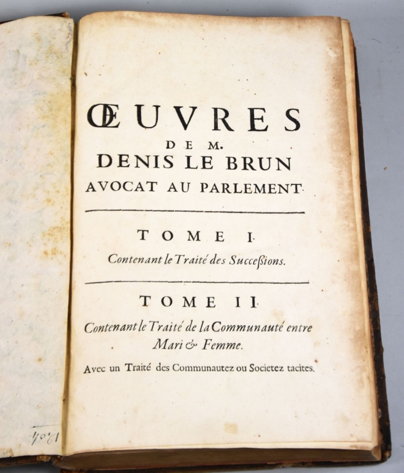 LE BRUN "Oeuvre de M Denis le Brun" Bd. I+II - Bild 3 aus 5