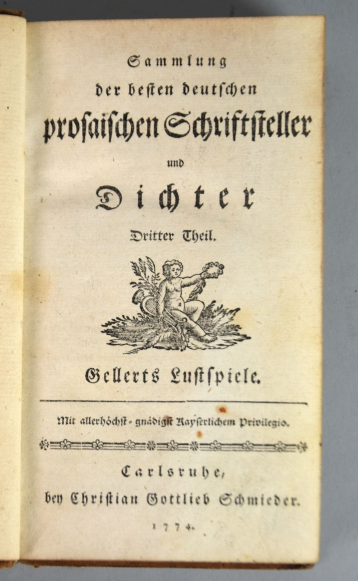 GELLERT "Sammlung d. besten dt. prosaischen Schriftsteller u. Dichter" 1774 - Bild 3 aus 3