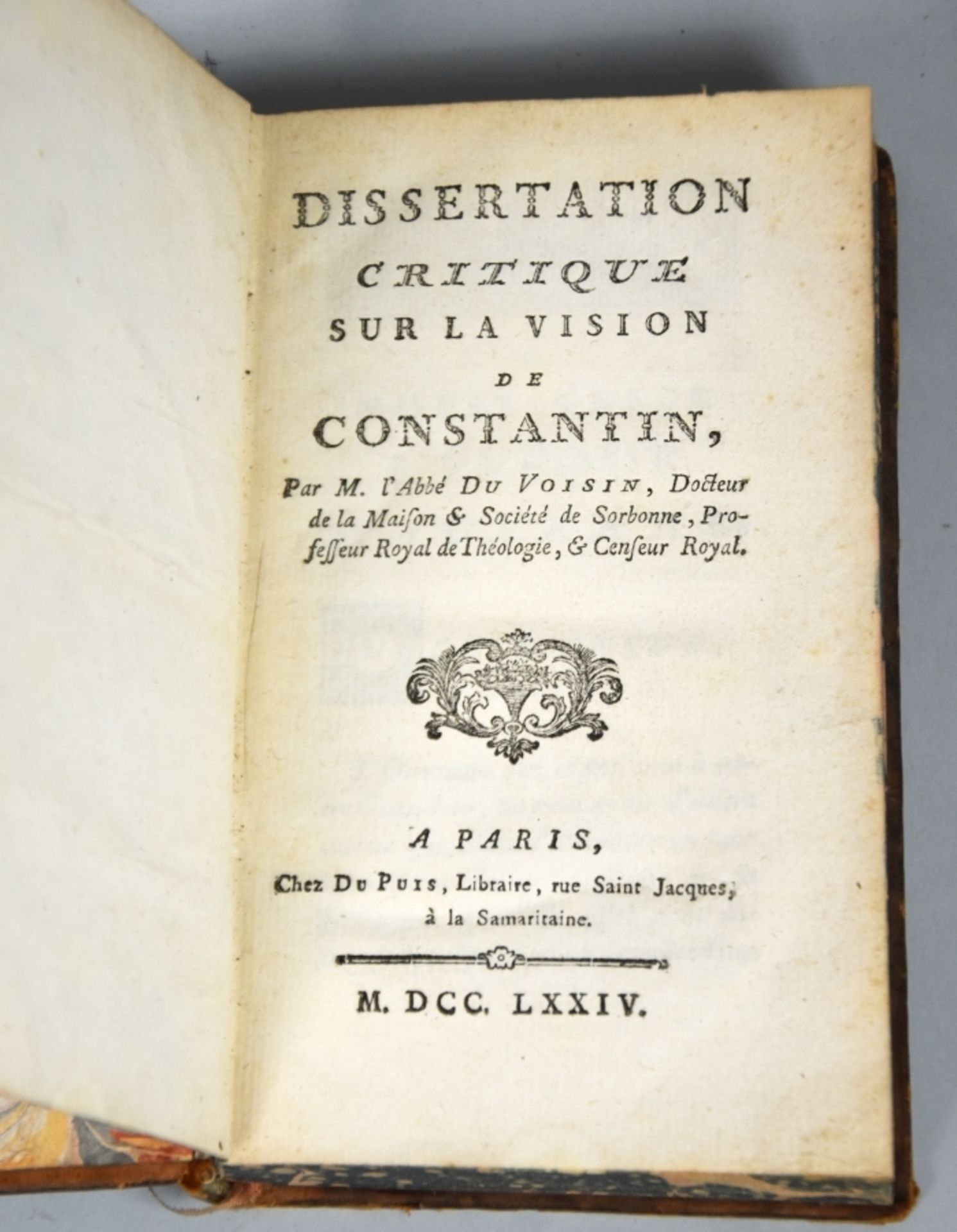 DU VOISIN "Dissertation critique sur la vision de Constantin" 1774 - Bild 2 aus 3